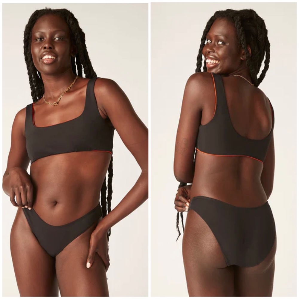 Modibodi Swimwear Reversible Crop Top and Brazilian Brief
